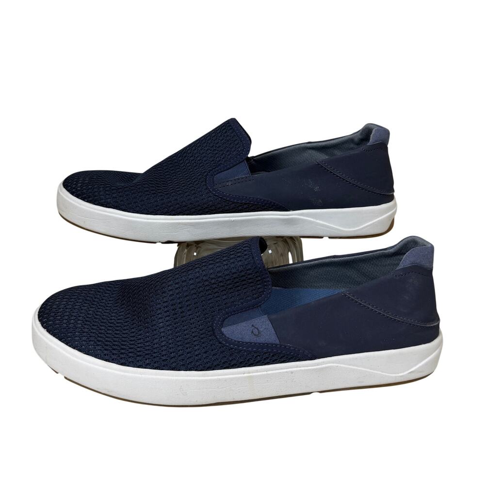 Olukai Men's Lae'ahi Slip On Breathable Mesh Drop In Heel Sneaker Blue Sz 13